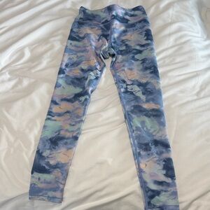 Athleta Girls Blue Tie-Dye Performance Leggings